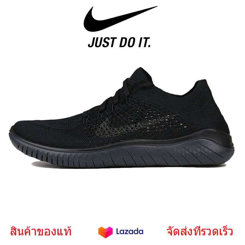 รองเท้า Nike ของแท้ Nike Free RN Flyknit 5 รองเท้าวิ่งผู้ชาย รองเท้ากีฬา รองเท้าสำหรับใส่เดิน รองเท้าเทรนนิ่ง ดำ กันกระแทกน้ำหนักเบาและระบายอากาศ