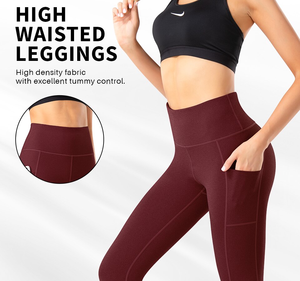 THE GYM PEOPLE Tummy Control Workout Leggings With Pockets High Waist  Athletic Yoga Pants For Women Running Hiking