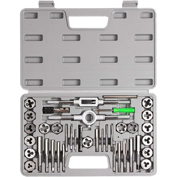SAE Thread Tap and Die Tool Set for Thick and Fine Threads Of Thread and Heavy Thread, with Accessories and Storage Box