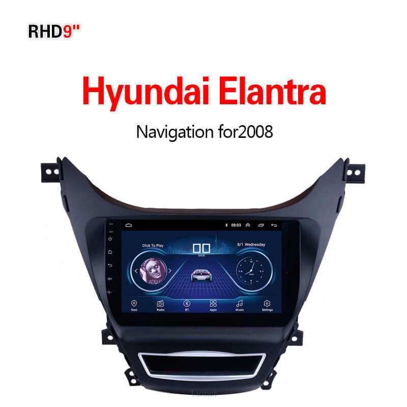 เครื่องนำทาง สำหรับรถยนต์ Hyundai Elantra 2008 9 Inch Android 8.1 WIFI 1G/16G  แผนที่ในการนำทาง