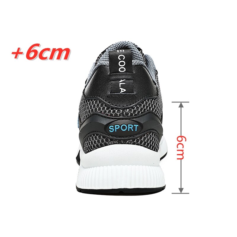 Baskets Homme Rehaussantes Avec Talon Intégré - Gains De 6 à 10 Cm - Maille Respirante, Semelle Caoutchouc, Style Sport Décontracté