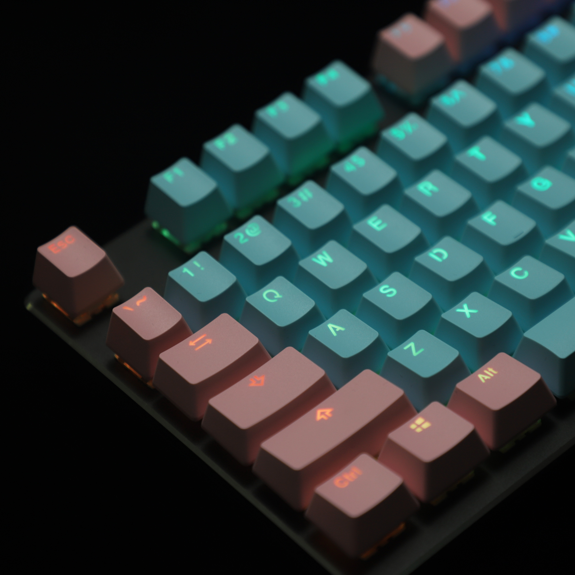 124 Key PBT DoubleShot backlit 96 75 68ปุ่มกดคาร์บอนไมอามี่ปุ่มกดสำหรับ ...