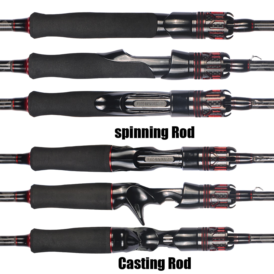 SeaKnight Warg Carbon Fishing Rod 1.8M 1.98M 2.1M 2.4M Ceramic K-Guide  Spinning Casting 2 Sections Lure Rod 1.5-45g