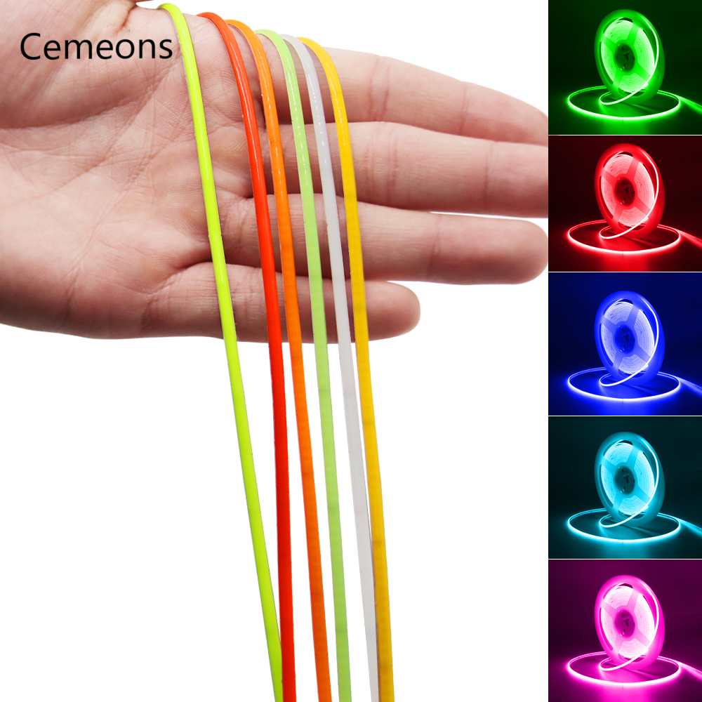 Super Thin 2.7mm COB LED Strip 480LEDsM Flexible DC 12V 3000K 4000K 6500K  High Density LED Lighting Tape for Home Kitchen Decor