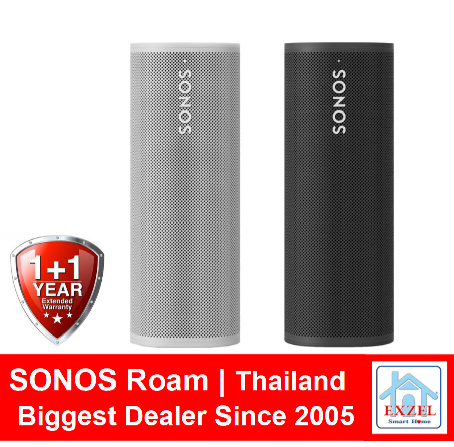 Sonos Roam : 1Yr + 1 Extra Yr Warranty | Fast 1 Day ship from Bangkok - Get 1% off if Buy 2 | Smart Wireless Speaker - Wifi / Bluetooth - Black / White