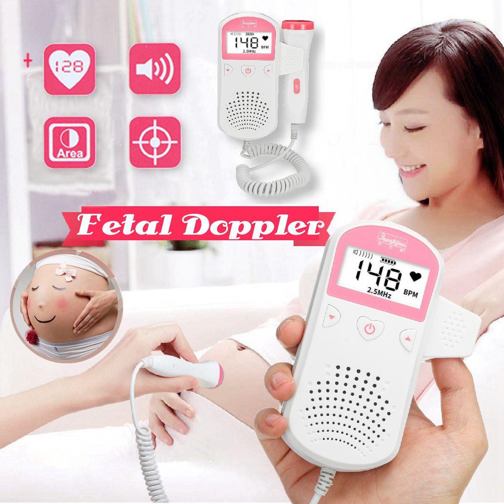 เบบี้มอนิเตอร์ เครื่องฟังหัวใจทารกในครรภ์ เครื่องฟังเสียงหัวใจทารก banglijian หน้าจอโค้ง LCD วัดผลแม่นยำ ไม่มีรังสี เครื่องฟังหัวใจลูก
