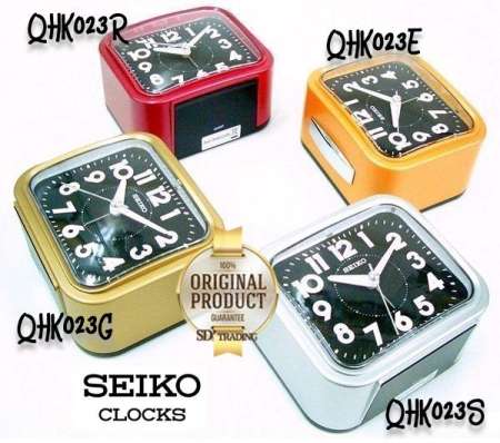 SEIKO นาฬิกาปลุก Quiet Sweep (Snooze) มีไฟ เสียงกริ่ง รุ่น QHK023J - ดำ (Black)
