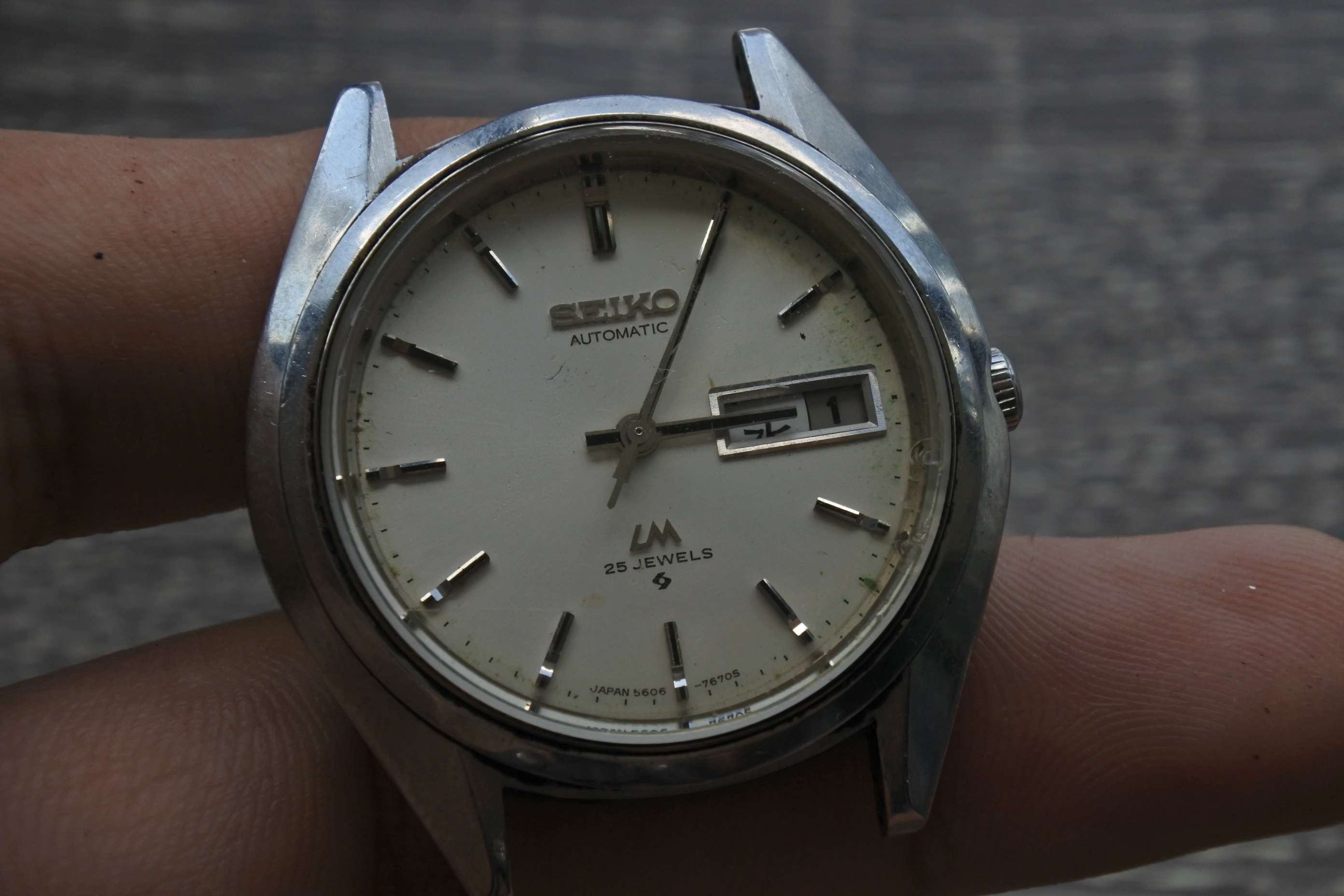 นาฬิกา Seiko Lordmatic LM 5606 7192 Vintage ผู้ชาย สายสแตนเลส แท้มือสองญี่ปุ่น  Automatic  38mm เสีย ต้องล้างเครื่อง
