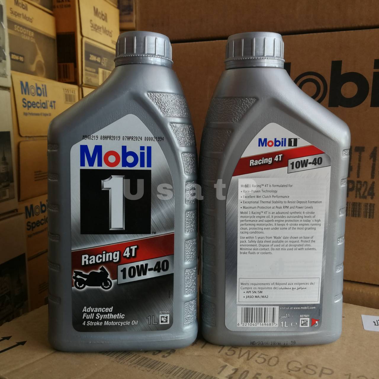 น้ำมันเครื่องสังเคราะห์แท้ Mobil 1 Racing 4T 10W40 Full Synthetic 100