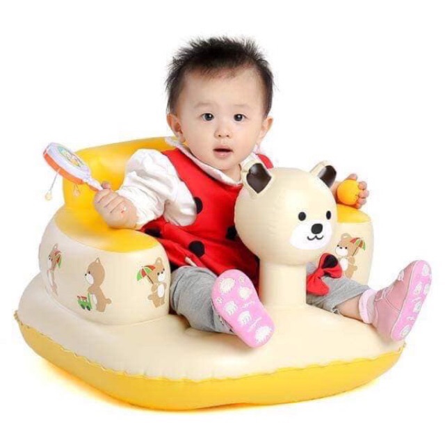 Baby Toy เก้าอี้หัดนั่งเป่าลมคุมะ มีเสียงเพลง แข็งแรงปลอดภัย