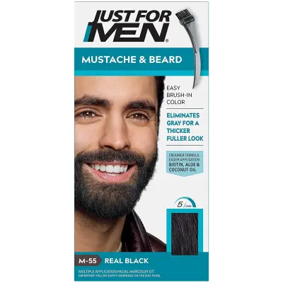 JUST FOR MEN : Moustache & Beard Real Black M-55