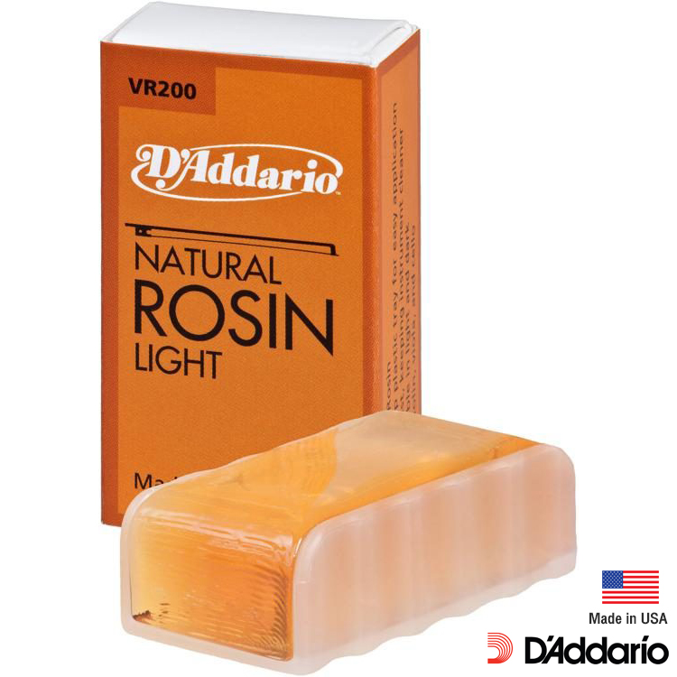 D'Addario® VR200 ยางสนไวโอลิน ระดับมืออาชีพ ทำจากวัสดุธรรมชาติ สีเหลืองอำพัน  (Violin Rosin) ** Made in USA **