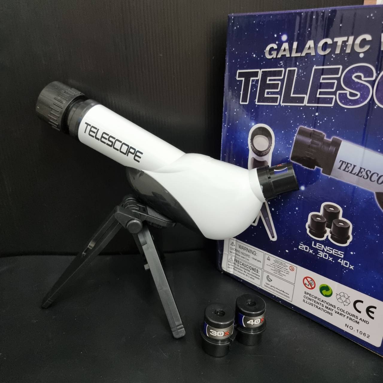 TELESCOPE กล้องโทรทรรศน์ สำหรับเด็ก กำลังขยาย 20x 30x 40x ขาตั้งปรับระดับได้อิสระ เลนส์ พลาสติก