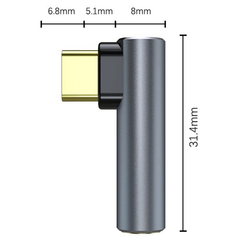 Type-C to 3.5mm Audio Adapter USB C Headphone Adapter Universal Type C Black