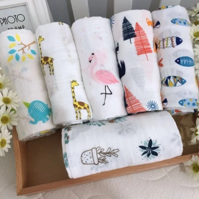 [simfamily] Muslin 100 Cotton Baby Swaddles Soft Newborn Blankets Baby Bath Towel Gauze Infant Wrap Sleepsack Newborn Gift