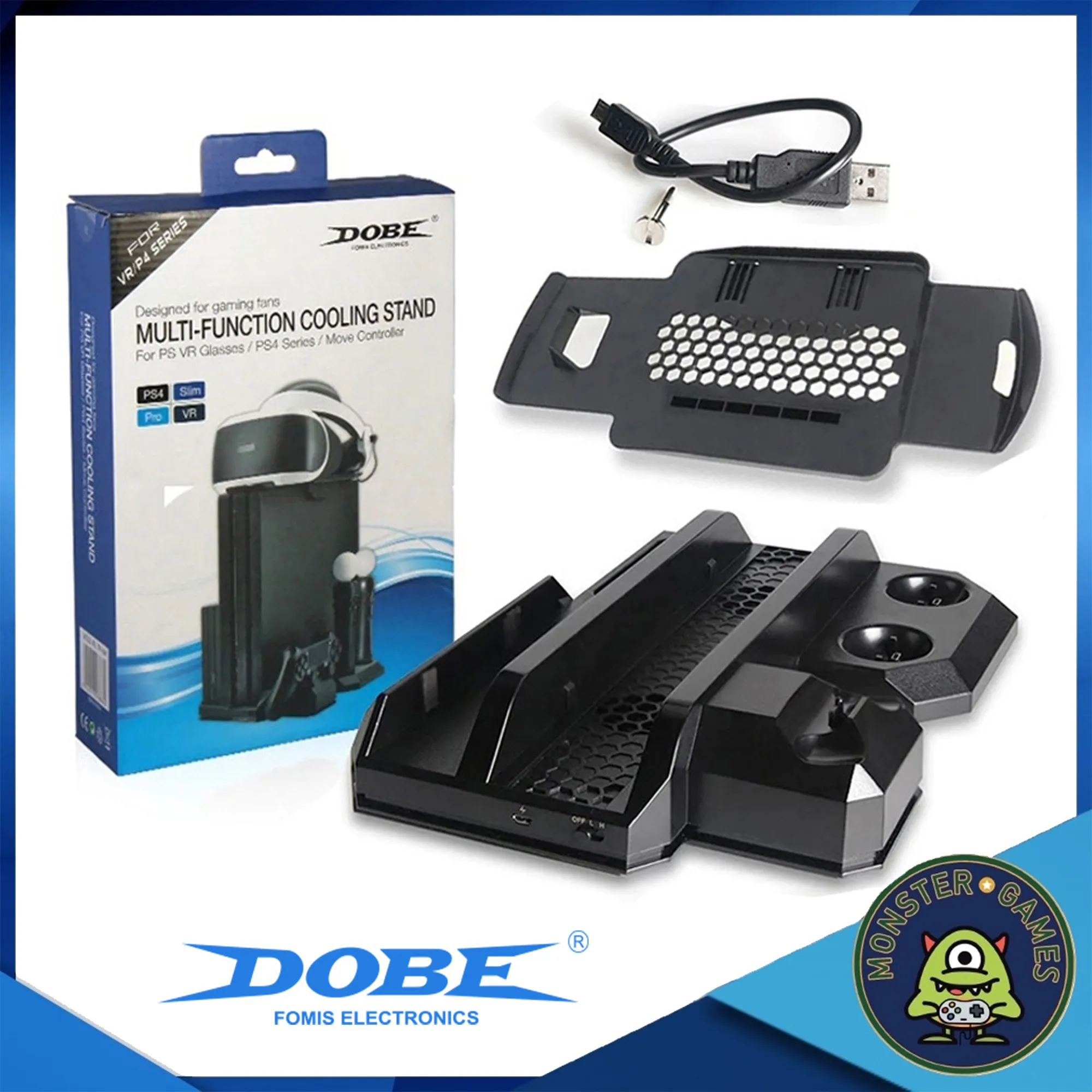 DOBE ขาตั้ง PS VR Multi-Function Cooling Stand ใช้ได้ทั้งเครื่อง Pro & Slim (พัดลม PS4)(พัดลมระบายความร้อน PS4)(Playstation 4 Cooling Fan)