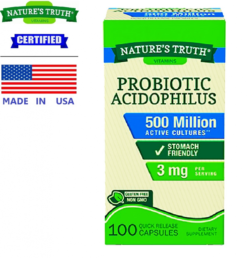 (BB 10/21) Nature’s Truth Probiotic Acidophilus x 100 เม็ด เนเจอร์ ทรูทร์ โพรไบโอติกส์ อะซิโดฟิลัส โพรไบโอติก โปรไบโอติก / กินร่วมกับ แอปเปิ้ลไซเดอร์ บีทรูท ไคโตซาน เอนไซม์ การ์ซีเนีย ส้มแขก สารสกัดชาเขียว กรีนที ข้าวยีสต์แดง /