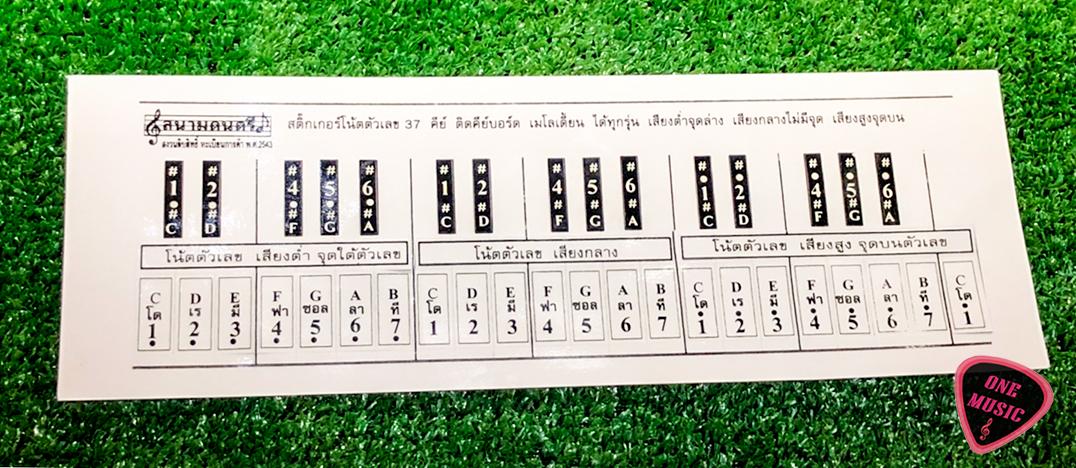 สติ๊กเกอร์โน๊ตดนตรี (ติดเมโลเดียน หรือ เปียโน คีย์บอร์ด ได้ทุกรุ่น)