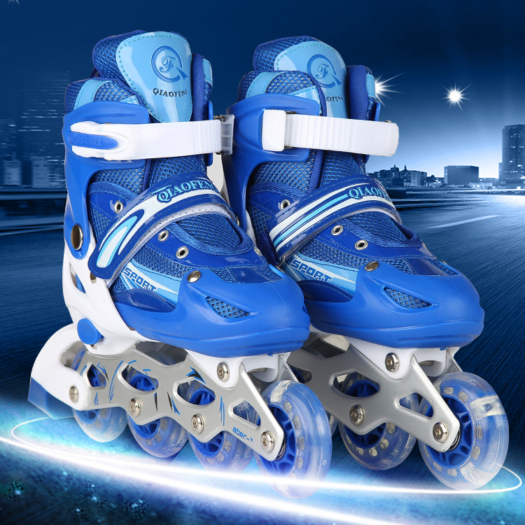 In-line Skate รองเท้าสเก็ต สำหรับเด็กหญิงและชาย โรลเลอร์สเกต อินไลน์สเก็ต โรลเลอร์เบลด Roller Blade Skate （Blue）