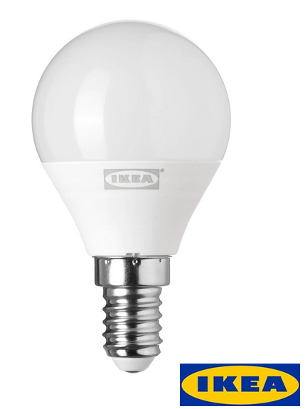 IKEA LED RYET หลอดไฟ เกลียว E14 แสงสีขาว ขาวเหลือง หลอดใส้ หลอดเกลียว ประหยัดไฟ