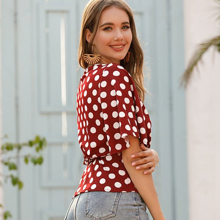 polka dot summer blouse