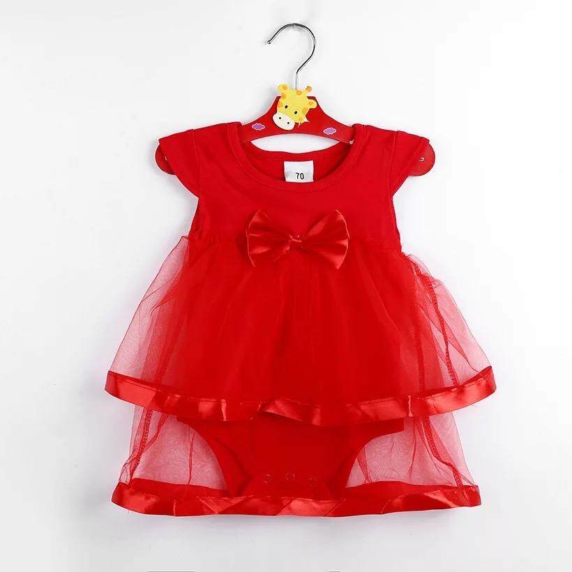 เสื้อผ้าเด็ก เสื้อผ้าเด็กแรกเกิด ชุดเดรสบอดี้สูท ❤️ I'm Baby สีแดง/สีชมพู เด็กๆใส่แล้วน่ารักมาก ไซส์ 6 เดือน－12 เดือน
