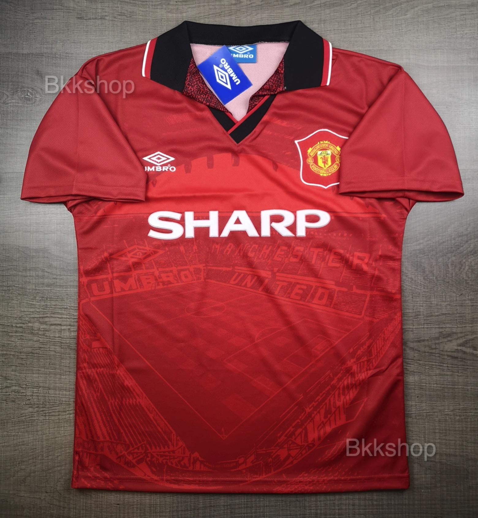 เสื้อบอล ย้อนยุค แมนยู 1994-96 ลายสนาม เหย้า Retro Manchester United Home เรโทร คลาสสิค