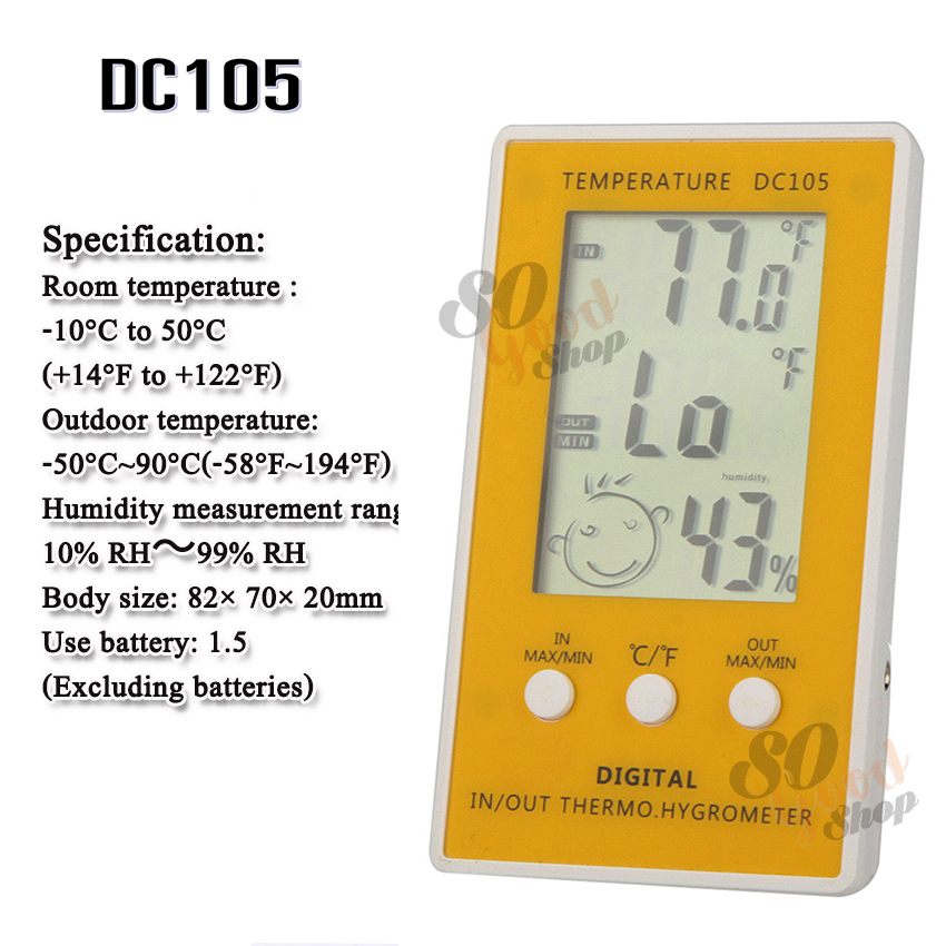 Dc105 Lcd Digital Indoor Temperature Thermometer Hygrometer Humidity Meter เครื่องวัดอุณหภูมิ