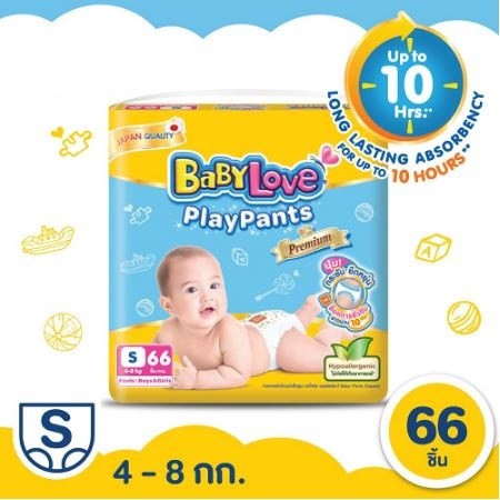 BABYLOVE PLAYPANTS NANO POWER PLUS กางเกงผ้าอ้อม เบบี้เลิฟ เพลย์แพ้นส์ นาโน พาวเวอร์ พลัส ขนาดจัมโบ้