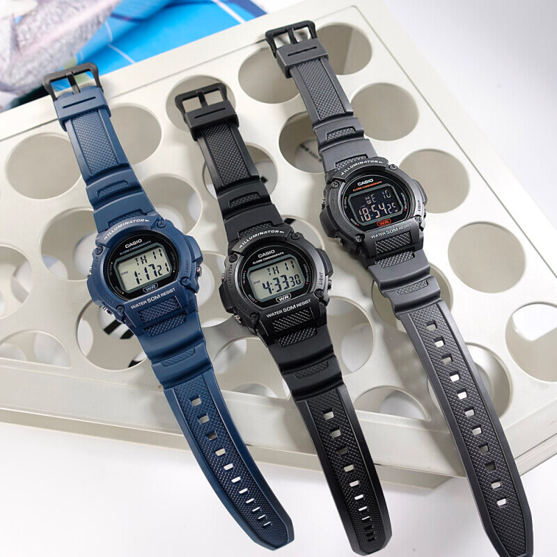 Orologio Uomo CASIO W-219H-1AVCF Silicone Nero Chrono Alarm Sub 50mt