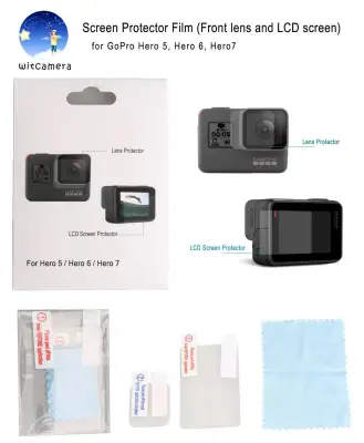 Screen Protector Film (Front lens and LCD screen) for GoPro Hero 5, Hero 6, Hero7 (clear), good quality