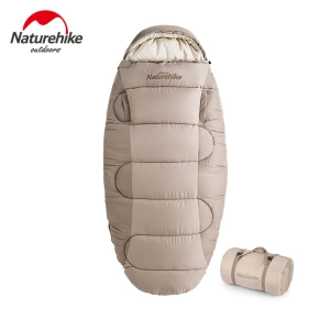 สินค้า Natke PS200/PS300 ถุงนอนกลางแจ้งตั้งแคมป์ถุงนอนอุ่นล้างทำความสะอาดได้รูปไข่ผ้าฝ้ายถุงนอนถึงมือด้วย Cuffs