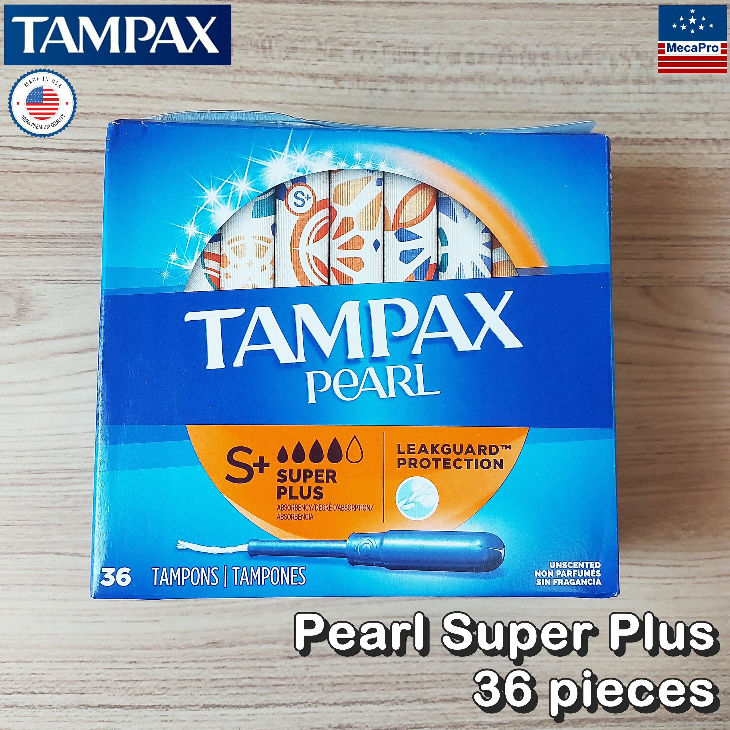 Tampax® Pearl Super Plus Plastic Tampons 36 pieces ผ้าอนามัยแบบสอด 36 ชิ้น เหมาะกับวันมามาก