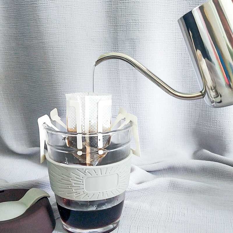 กาดริปกาแฟ สแตนเลส เครื่องชงกาแฟมือ หม้อกาแฟ ดริปกาแฟ ชุดดริปกาแฟ อุปกรณ์ชงกาแฟ Black Stainless Coffee Drip Pot Deemrt