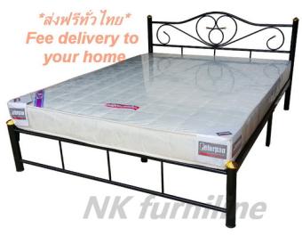 NK Furniline 5ฟุต QUEEN Size Free delivery โครงเตียงคู่ ส่งฟรีทั่วไทย เตียงเหล็ก เตียงขนาด5ฟุต Bed steel