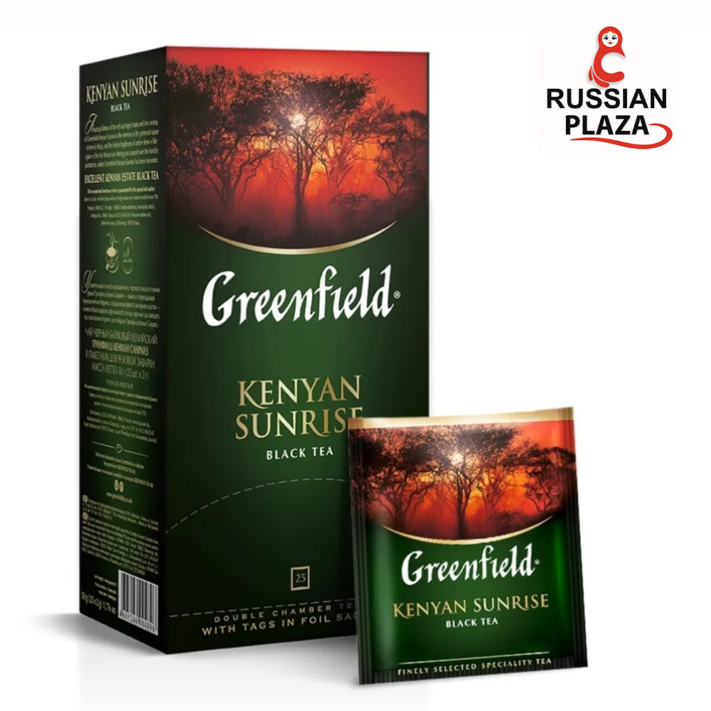 ชาดำชนิดซอง Greenfield Kenyan Sunrise, 25 pc / Чай в пакетиках черный ...