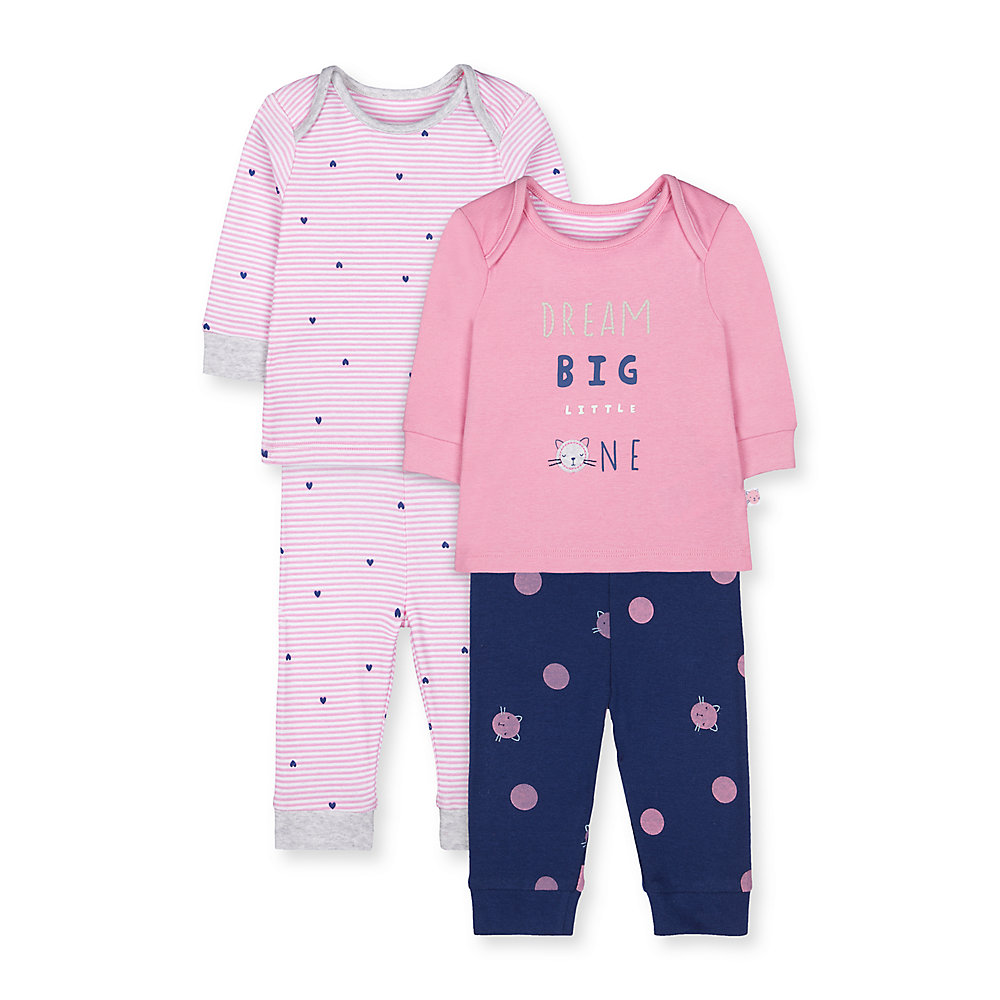 ชุดนอนเด็ก Mothercare pink cat and stripe pyjamas - 2 pack TA535