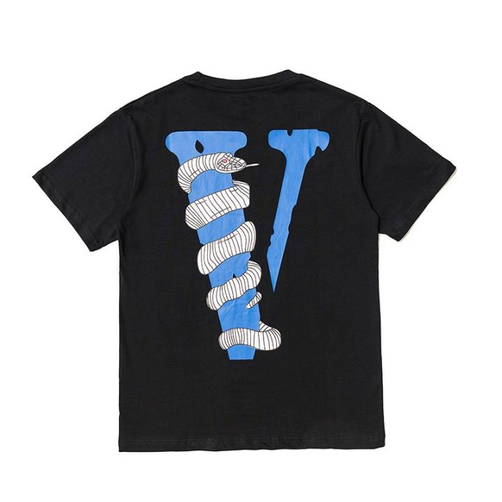 【Vansss】Summer new style European and American fashion brand VLONE big V python printing men and women casual short-sleeved T-shirt – No Brand >>> top1shop >>> lazada.co.th 🛒🛍🛒