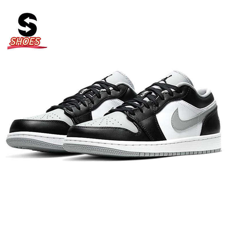 [ของแท้อย่างเป็นทางการ] Nike Air Jordan 1 LOW Skateboard Shoes แท้ พร้อมกล่อง!-Black gray