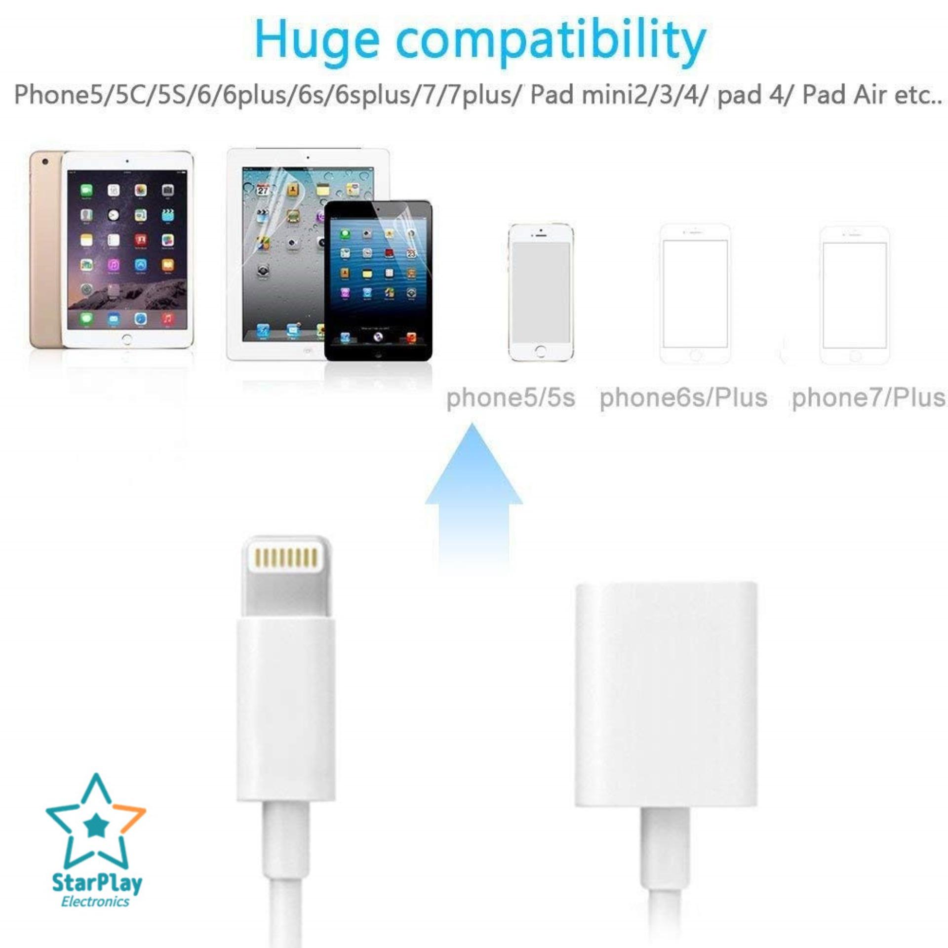 StarPlay 2 Pack Lightning to Lightning Extender Cable Lightning Charging Adapter Male to Female