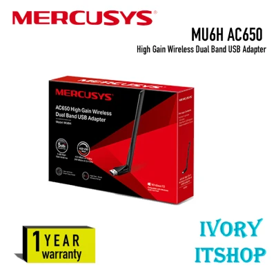 Mercusys MU6H AC650 High Gain Wireless Dual Band USB Adaptor MU6H/ivoryitshop