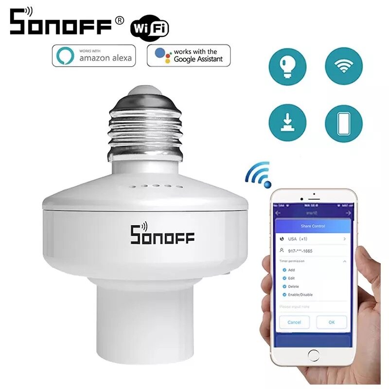 SONOFF SlampherR2: 433MHz RF & WiFi สมาร์ทขั้วหลอดไฟ E27