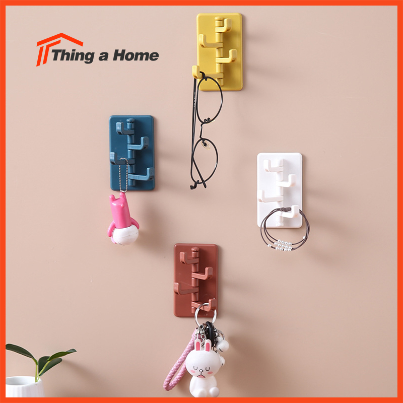 Thing a Home ตะขอแขวนอเนกประสงค์หมุนได้ แบบติดผนัง ด้วยตะขอแขวน 4 ตัว ปรับหมุนได้ 180 องศา