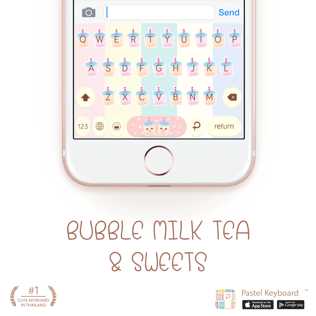 Bubble Milk Tea & Sweets Keyboard Theme⎮(E-Voucher) for Pastel Keyboard App