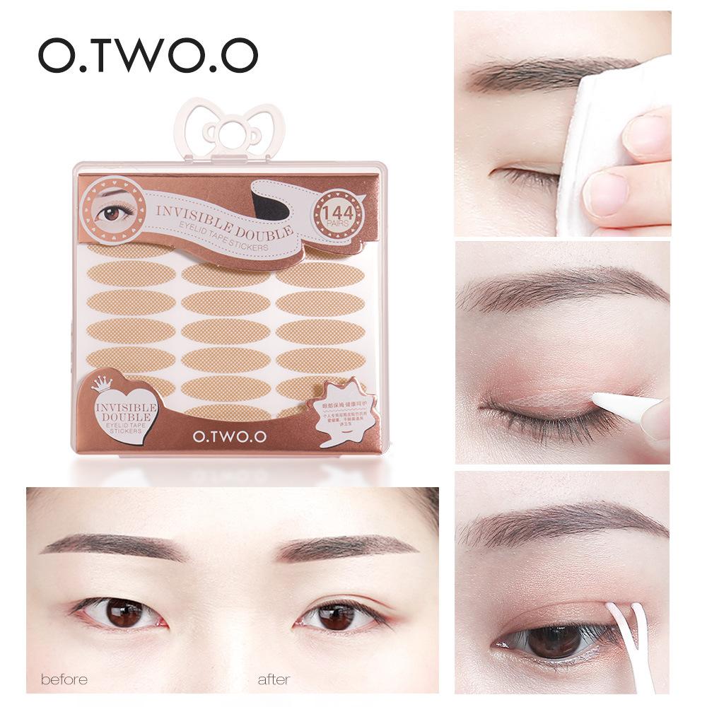 O.TWO.O Double Eyelid Tape Set Invisible Natural Sticky Transparent Waterproof Long Lasting Multiple Sizes 144pcs