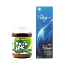 ภาพขนาดย่อของภาพหน้าปกสินค้าBiotin Zinc ไบโอทิน ซิงก์ 90 เม็ด / Regro Hair Protective Shampoo for Men รีโกร แชมพู 225 ml. จากร้าน DKP_Officialstore บน Lazada ภาพที่ 1