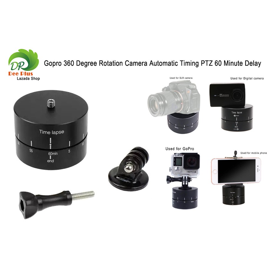 โปรโมชั่น GoPro 360 Degree Rotation Camera Automatic Timing PTZ 60Minute Delay 360องศาการหมุนอัตโนมัติ กล้อง PTZเวลาดีเลย์ 60 นาที อุปกรณ์กันสั่น ไม้กันสั่นมือถือ ไม้กันสั่นกล้อง