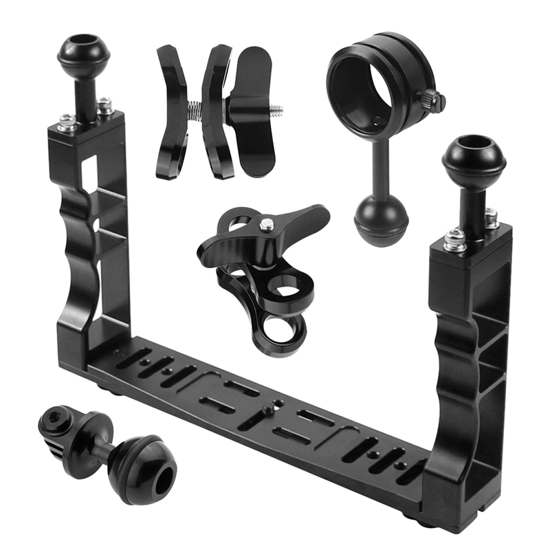 Diving Camera Housing Handle Tray Grip Bracket Kit Handheld Grip Stabilizer Rig for Action