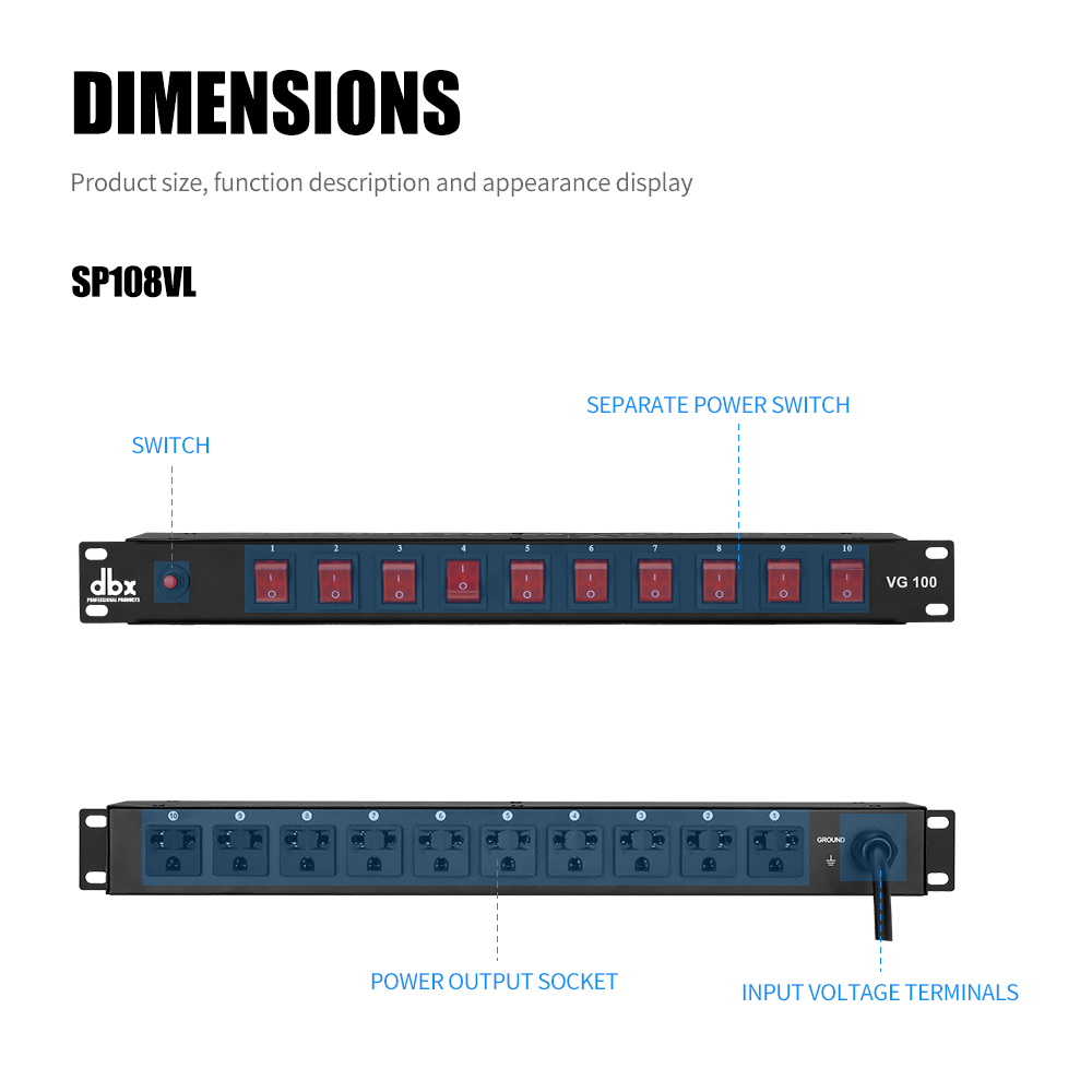 【COD】DBX VG100 10 ช่อง เครื่องกรองกระแสไฟฟ้าและลดทอนสัญญาณรบกวน ปลั๊ก