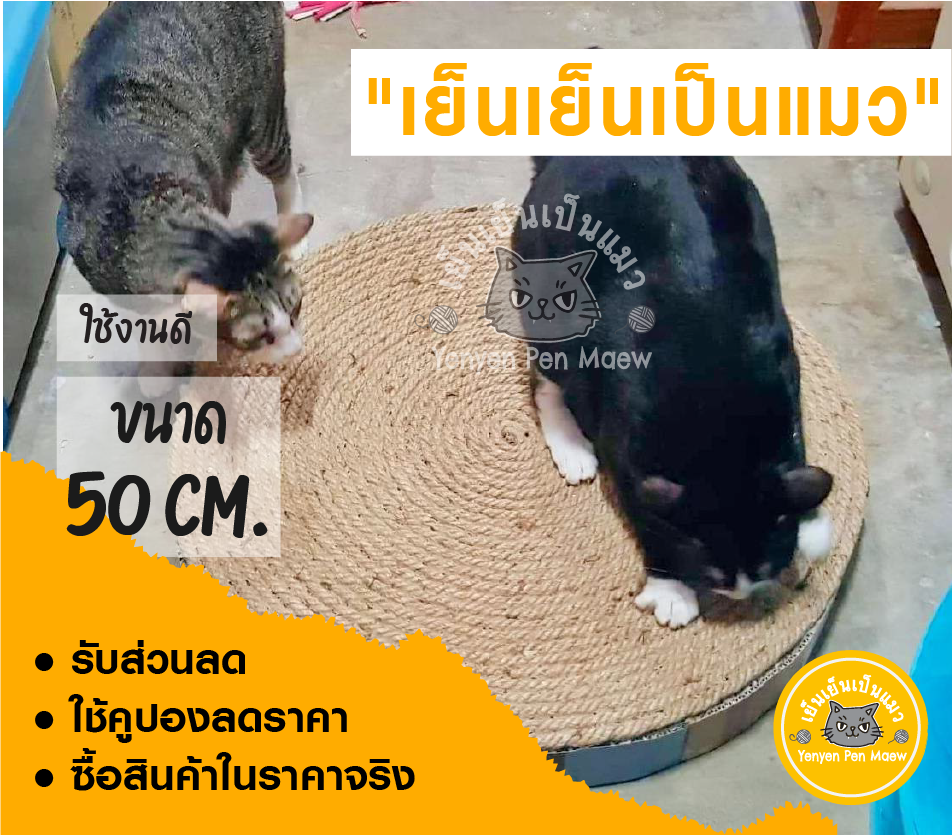 YenyenPenMaew ที่ลับเล็บแมว ที่ฝนเล็บแมว ที่นอนแมว คอนโดแมว ของเล่นแมว แมว ทรงกลม Cat Scratcher 50xH7cm